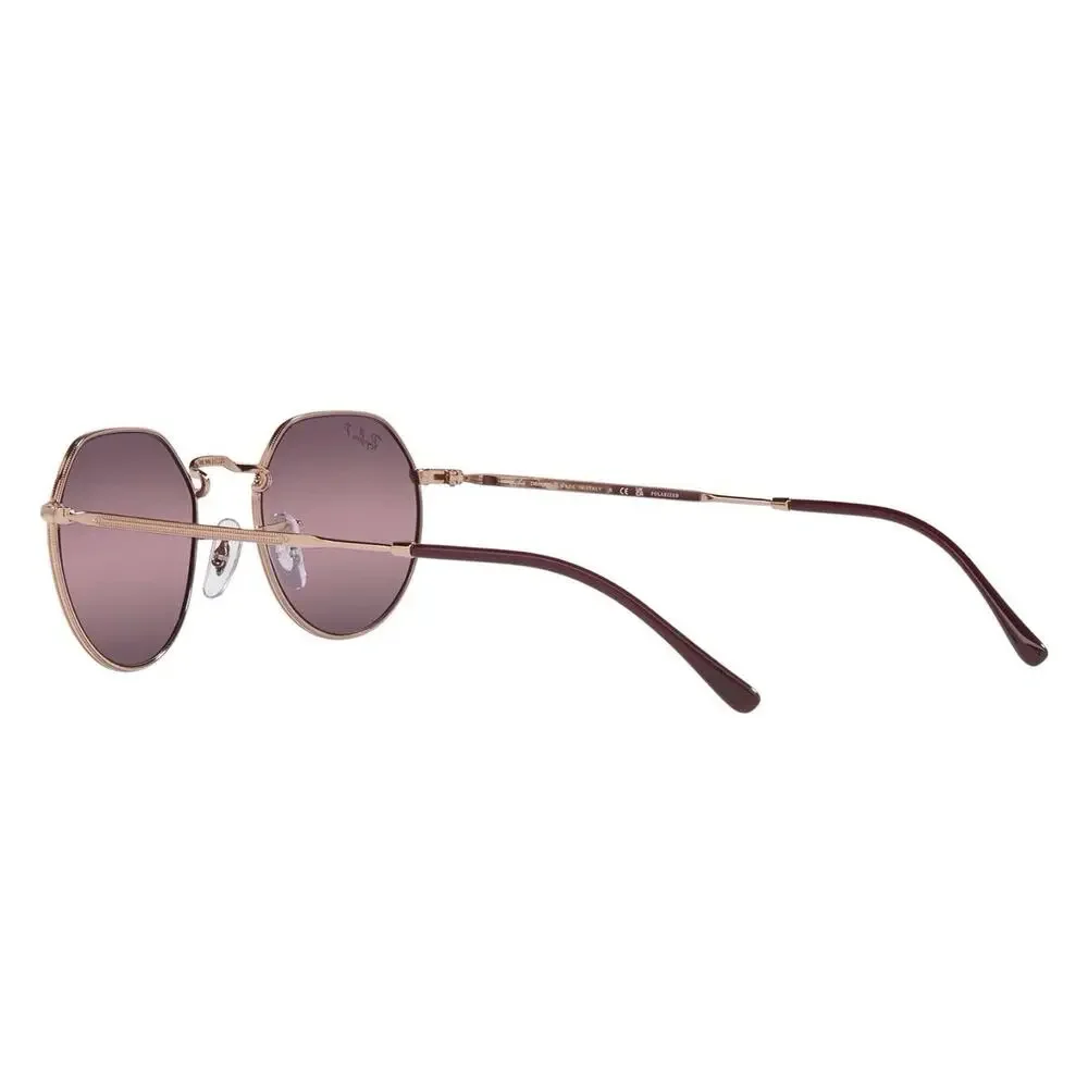Ray-Ban RB3565 Jack Round Sunglasses Rose Gold/Mirrored Gradient Polarized $280